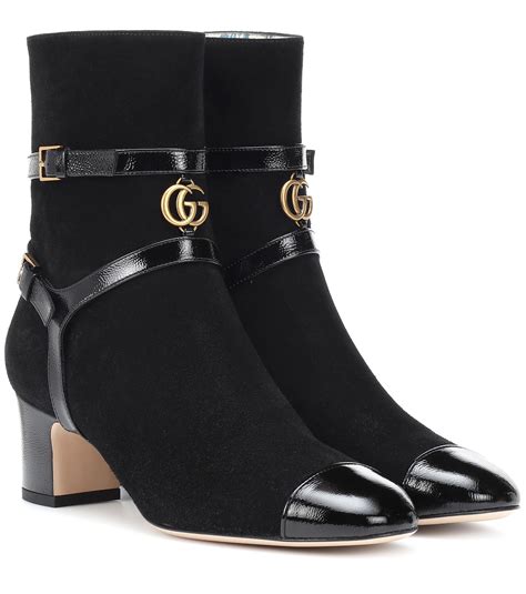 gucci suede ankle boots|gucci black boots with snake.